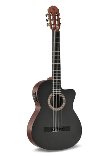 LUTHIER MANUEL RODRÍGUEZ E-Akustikgitarre Caballero Principio - Black Top Cut - Massive Fichtendecke schwarz - Boden/Zarge Sapelli Mahagoni - ETC-4 Preamp - CA-PM SB von Manuel Rodriguez