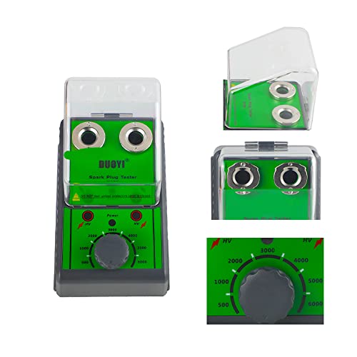 Zündkerzentester Auto Zündkerzen Tester 220V Auto-Zündkerzenprüfgerät mit einstellbarer Zweilochbuchse 0 bis 6000rpm mit Doppelloch 12MM Zündkerzenbuchse von LUTIFIX