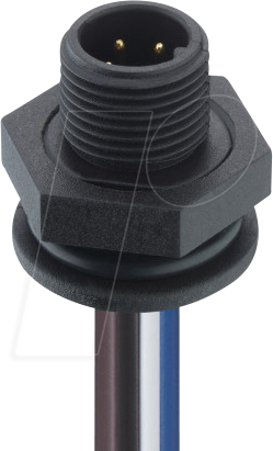 LUT 1231-04-100 - Einbausteckverbinder, M12, 4 pol, Stecker, schwarz von LUTRONIC