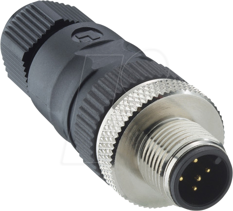 LUT 1250-04-T7CR - Stecker, gerade, M12, 4 pol, schwarz von LUTRONIC