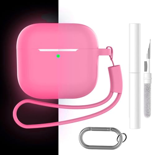 LUVI Kompatibel mit AirPods 4 Silikonhülle, leuchtet im Dunkeln, niedlich, mit Schlüsselanhänger, Handgelenkschlaufe, Reinigungsset für Frauen und Mädchen, Mädchen, Nachtleuchtendes Rosa LUVI Kompatibel mit AirPods 4 Silikonhülle, leuchtet im Dunkeln, niedlich, mit Schlüsselanhänger, Handgelenkschlaufe, Reinigungsset für Frauen und Mädchen, Mädchen, Nachtleuchtendes Rosa von LUVI