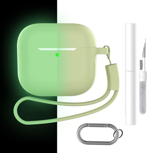 LUVI Kompatibel mit AirPods 4 Silikonhülle, leuchtet im Dunkeln, niedlich, mit Schlüsselanhänger, Handgelenkschlaufe, Reinigungsset für Frauen und Mädchen, Nachtleuchtendes Grün LUVI Kompatibel mit AirPods 4 Silikonhülle, leuchtet im Dunkeln, niedlich, mit Schlüsselanhänger, Handgelenkschlaufe, Reinigungsset für Frauen und Mädchen, Nachtleuchtendes Grün von LUVI