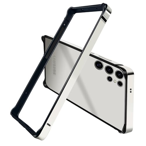 LUVI Kompatibel mit Galaxy S25 Ultra Bumper Case Rahmen Rand Silikon Schutzhülle Ultra Dünn Slim Leicht Luxus Schutz Stoßfest Cover für Frauen Mädchen Mann Silber von LUVI