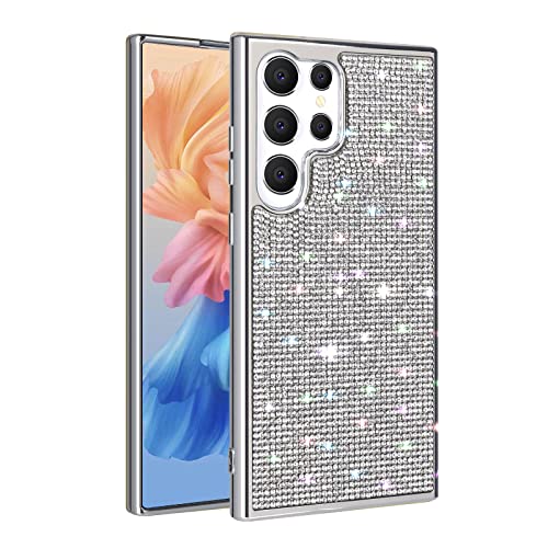 LUVI Kompatibel mit Galaxy S25 Ultra Diamond Case Cute Bling Glitzer Strass Kristall Glänzend Sparkle Schutzhülle mit Galvanik Bumper Luxus Mode Schutz Hülle von LUVI