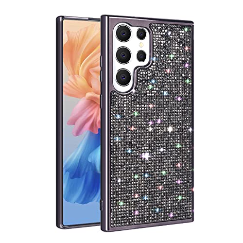 LUVI Kompatibel mit Galaxy S25 Ultra Diamond Case Cute Bling Glitzer Strass Kristall Glänzend Sparkle Schutzhülle mit Galvanik Bumper Luxus Mode Schutz Hülle von LUVI