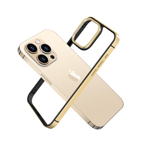 LUVI Kompatibel mit iPhone 15 Pro Max Bumper Case Rahmen Metall Kameraschutz Rahmen Dünn Dünn Weich Wärmeableitung Mode Schutz Stoßfest Abdeckung für Frauen Man-Titanium Gold LUVI Kompatibel mit iPhone 15 Pro Max Bumper Case Rahmen Metall Kameraschutz Rahmen Dünn Dünn Weich Wärmeableitung Mode Schutz Stoßfest Abdeckung für Frauen Man-Titanium Gold von LUVI