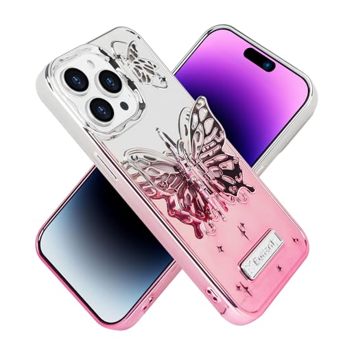LUVI Kompatibel mit iPhone 15 Pro Max Cute Case Schmetterling 3D Hohlbeschichtung Bling Gradient Glänzender Schutz Mode Stoßfest Cover für Frauen Mädchen Rosa LUVI Kompatibel mit iPhone 15 Pro Max Cute Case Schmetterling 3D Hohlbeschichtung Bling Gradient Glänzender Schutz Mode Stoßfest Cover für Frauen Mädchen Rosa von LUVI
