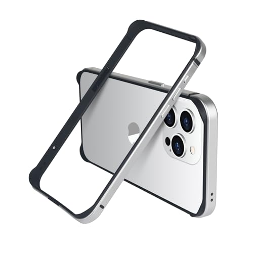 LUVI Kompatibel mit iPhone 16 Pro Bumper Case Rahmen Rand Silikon Schutzhülle Ultra Dünn Slim Leicht Luxus Schutz Stoßfest Cover für Frauen Mädchen Man-Titanium Silber von LUVI