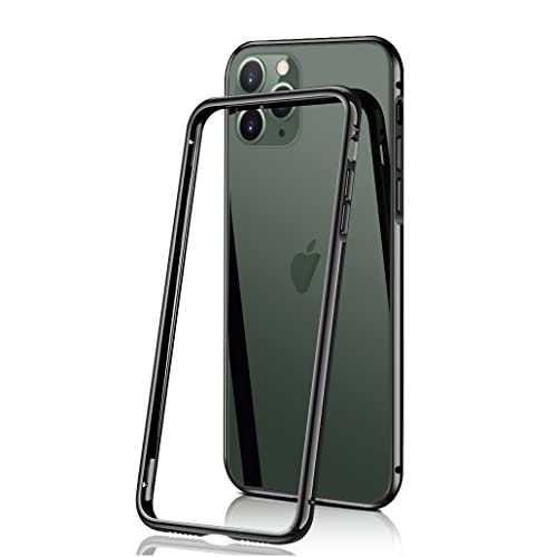 LUVI Schutzhülle für iPhone 11, Metall, Aluminium, Metallrahmen, Kantenschutz, ultradünn, leicht, luxuriös, für iPhone 11, Schwarz von LUVI