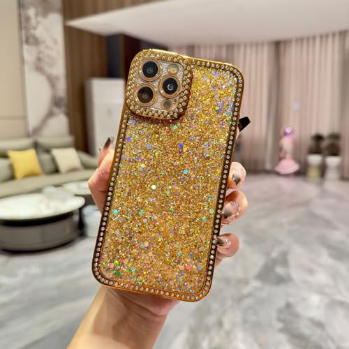 LUVI Schutzhülle für iPhone 16 Pro Max, glitzernd, glitzernd, glitzernd, luxuriös, galvanisiert, für Damen und Mädchen, weiches TPU, schlank, stoßfest, goldfarben LUVI Schutzhülle für iPhone 16 Pro Max, glitzernd, glitzernd, glitzernd, luxuriös, galvanisiert, für Damen und Mädchen, weiches TPU, schlank, stoßfest, goldfarben von LUVI