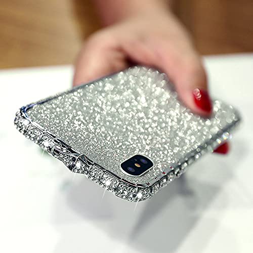 LUVI für iPhone Xs Max Bling Glitzer Diamant Hülle für Frauen Niedlich Strass Kristall Aufkleber Skin Plating Metall Bumper Rahmen Rand Schutzhülle Glänzend Funkeln Mode Luxus Hülle Silber LUVI für iPhone Xs Max Bling Glitzer Diamant Hülle für Frauen Niedlich Strass Kristall Aufkleber Skin Plating Metall Bumper Rahmen Rand Schutzhülle Glänzend Funkeln Mode Luxus Hülle Silber von LUVI