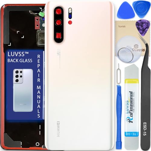LUVSS Akkudeckel Kompatibel für Huawei P30 Pro Rückseite Glas Deckel Backcover Ersatz Reparatur Set (Weiß) von LUVSS