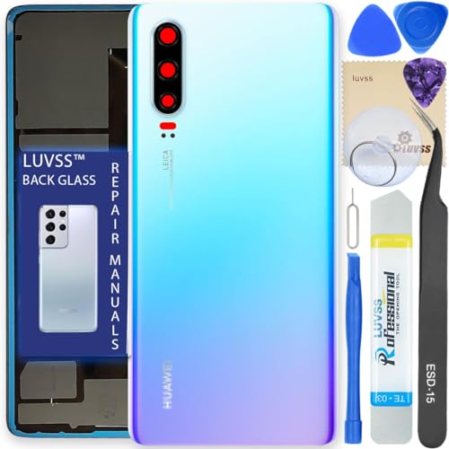 LUVSS Akkudeckel Kompatibel für Huawei P30 Rückseite Glas Deckel Backcover Ersatz Reparatur Set (Breathing Crystal) von LUVSS