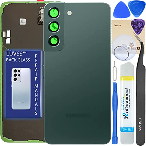 LUVSS Akkudeckel Kompatibel für Samsung Galaxy S22+ Plus 6.6 inches Rückseite Glas Deckel Original Backcover Ersatz Reparatur Set SM-S906 (Grün) von LUVSS