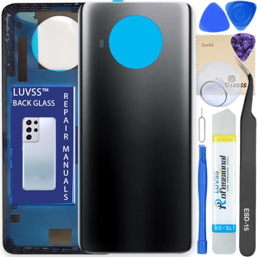 LUVSS Akkudeckel Kompatibel für Xiaomi Mi 10T Lite Rückseite Glas Deckel Backcover Ersatz Reparatur Set (Grey) von LUVSS
