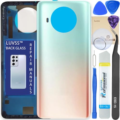 LUVSS Akkudeckel Kompatibel für Xiaomi Mi 10T Lite Rückseite Glas Deckel Backcover Ersatz Reparatur Set (Rose Gold) von LUVSS