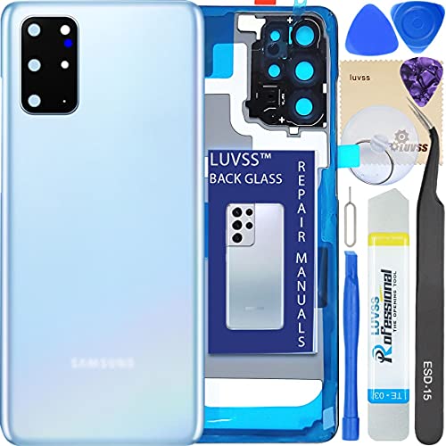 LUVSS Akkudeckel für Samsung Galaxy S20+ Plus Rückseite Glas Deckel Original Backcover Ersatz Reparatur Set SM-G986B G985B -Blau von LUVSS