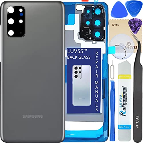 LUVSS Akkudeckel für Samsung Galaxy S20+ Plus Rückseite Glas Deckel Original Backcover Ersatz Reparatur Set SM-G986B G985B -Gray von LUVSS