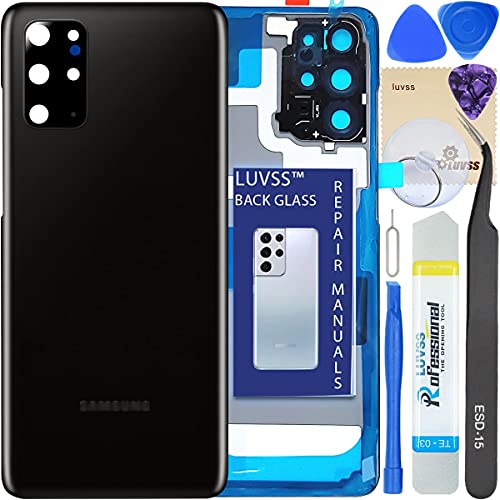 LUVSS Akkudeckel für Samsung Galaxy S20+ Plus Rückseite Glas Deckel Original Backcover Ersatz Reparatur Set SM-G986B G985B -Schwarz von LUVSS