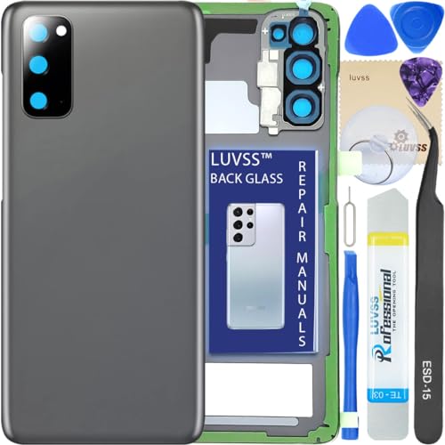 LUVSS Akkudeckel für Samsung Galaxy S20 Rückseite Glas Deckel Original Backcover Ersatz Reparatur Set SM-G981B G980B -Cosmic Gray von LUVSS