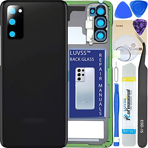 LUVSS Akkudeckel für Samsung Galaxy S20 Rückseite Glas Deckel Original Backcover Ersatz Reparatur Set SM-G981B G980B -Schwarz von LUVSS