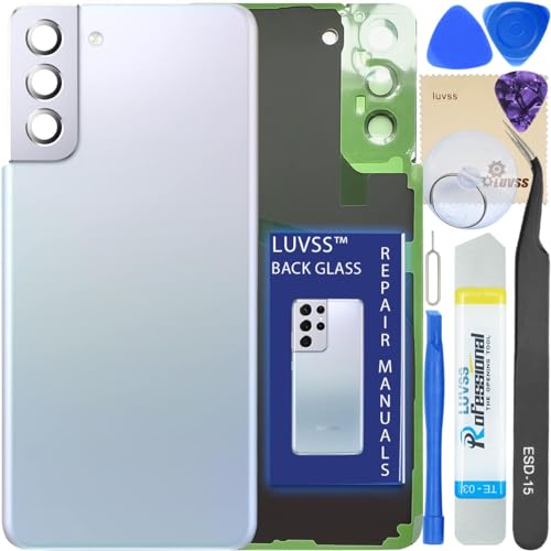 LUVSS Akkudeckel für Samsung Galaxy S21+ Plus Rückseite Glas Deckel Original Backcover Ersatz Reparatur Set SM-G996B -Silber LUVSS Akkudeckel für Samsung Galaxy S21+ Plus Rückseite Glas Deckel Original Backcover Ersatz Reparatur Set SM-G996B -Silber von LUVSS