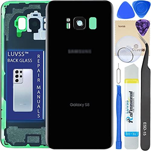 LUVSS Akkudeckel Kompatibel für Samsung Galaxy S8 Rückseite Glas Deckel Original Backcover Ersatz Reparatur Set SM-G950F (Schwarz) LUVSS Akkudeckel Kompatibel für Samsung Galaxy S8 Rückseite Glas Deckel Original Backcover Ersatz Reparatur Set SM-G950F (Schwarz) von LUVSS