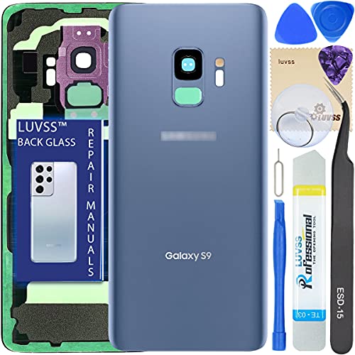 LUVSS Akkudeckel Kompatibel für Samsung Galaxy S9 Rückseite Glas Deckel Original Backcover Ersatz Reparatur Set SM-G960F/DS (Blau) LUVSS Akkudeckel Kompatibel für Samsung Galaxy S9 Rückseite Glas Deckel Original Backcover Ersatz Reparatur Set SM-G960F/DS (Blau) von LUVSS