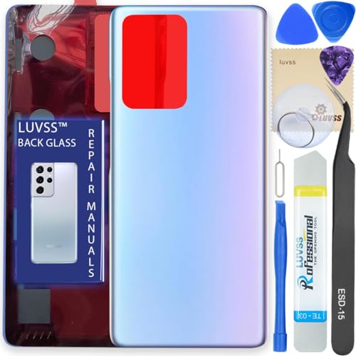 LUVSS Ersatz-Glasabdeckung, kompatibel mit Xiaomi Mi 11T / 11T Pro, Rückabdeckung + Reparaturanleitung (evtl. nicht in deutscher Sprache), DIY-Werkzeug-Set (blau) von LUVSS