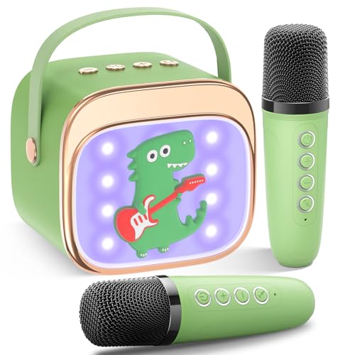 LUVTOY Dinosaurier Karaoke Maschine mit 2 Mikrofonen | Geschenkkarte - Karaoke Anlage für Kinder - Mikrofon für Mädchen 3-11 Jahre - Spielzeug ab 3-15 Jahre - Ostergeschenke Mädchen Spielzeug LUVTOY Dinosaurier Karaoke Maschine mit 2 Mikrofonen | Geschenkkarte - Karaoke Anlage für Kinder - Mikrofon für Mädchen 3-11 Jahre - Spielzeug ab 3-15 Jahre - Ostergeschenke Mädchen Spielzeug von LUVTOY