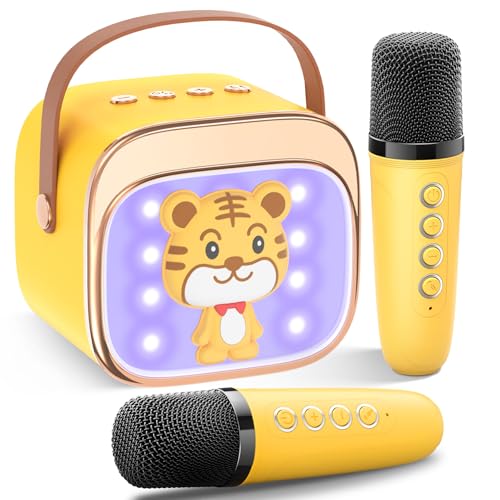 LUVTOY Karaoke Maschine mit 2 Mikrofonen：[Exklusive Anpassung] - Bluetooth Karaoke Mikrofon Kinder - Mikrofon für Mädchen 3-12 Jahre - Spielzeug ab 3-15 Jahre Junge - Ostergeschenke Mädchen Spielzeug von LUVTOY