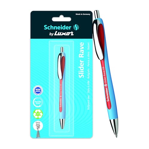 Luxor Schneider Slider Rave XB Kugelschreiber, extra fett, 4500 Meter Schreiblänge, Plug+Play-Mine, Schreibfarbe rot, deutsche Technologie Luxor Schneider Slider Rave XB Kugelschreiber, extra fett, 4500 Meter Schreiblänge, Plug+Play-Mine, Schreibfarbe rot, deutsche Technologie von LUXOR