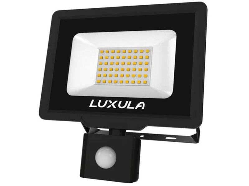 LUXULA LED-Fluter mit Bewegungsmelder, EEK: F, 50W, 5000lm, 4000K, schwarz von LUXULA