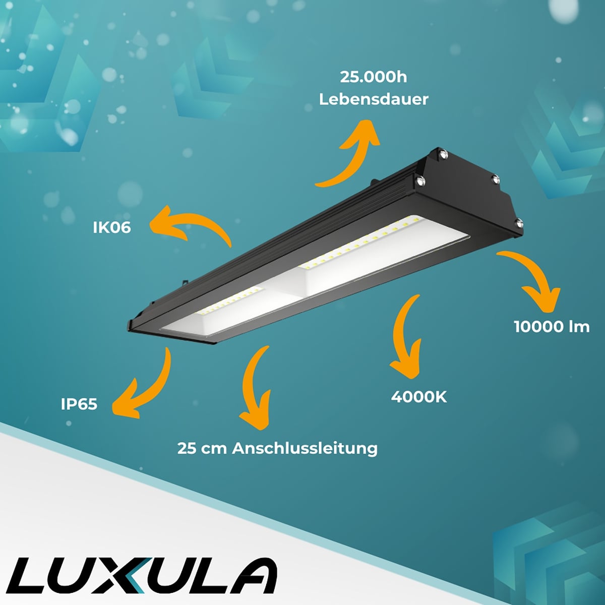 LUXULA LED-Hallenleuchte LX500141, HighBay, linear, 100W, 10000lm, 4000K LUXULA LED-Hallenleuchte LX500141, HighBay, linear, 100W, 10000lm, 4000K von LUXULA
