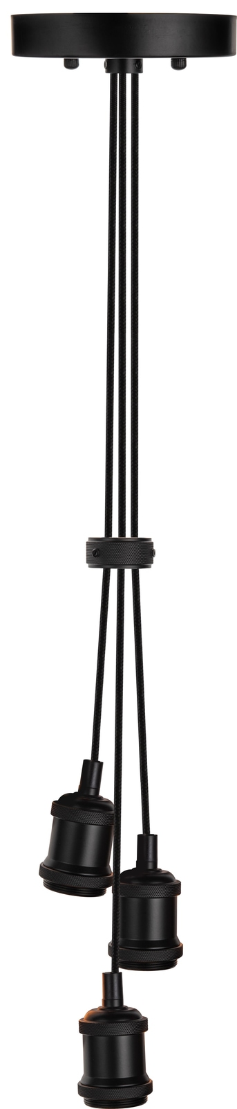 LUXULA Pendelleuchte Avocado 3 flammig, für 3 x E27, Metall, 1,5 m Textilkabel, schwarz von LUXULA