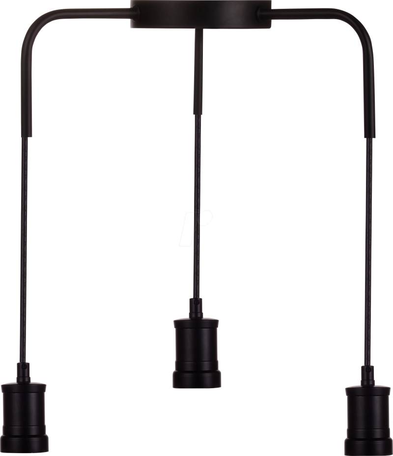 LX-100184 - Hängeleuchte 3-Fach, E27, Metall, schwarz, Textilkabel von LUXULA