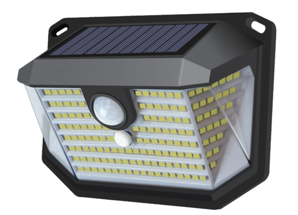 Solar-Wandleuchte mit PIR-Lichtsensor, 7 Stunden Leuchtdauer, mit 3 Lichtmodi, IP44-geschützt und in kaltweiß von LUXULA