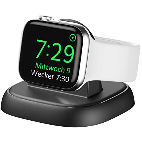 LVFAN Ladegerät für Apple Watch, iWatch Ladestation mit Ladekabel USB C, Kabelloses Smartwatch Reiseladegerät Halterung, Magnetische Lade Ständer Dock für Apple Watch 9/8/7/6/5/4/3/2/SE/Ultra -Schwarz von LVFAN