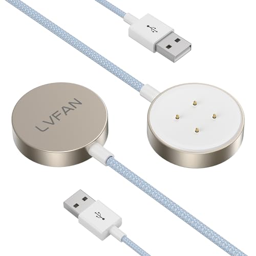 LVFAN Ladekabel für Fitbit Versa 4 & Sense 2, Nylon Geflochtenes Ladegerät Ersatzzubehör, Magnetische Ladestation für Google Pixel Watch 2, Fitbit Sense 2/Sense, Versa 4/3 – 2er-Pack von LVFAN