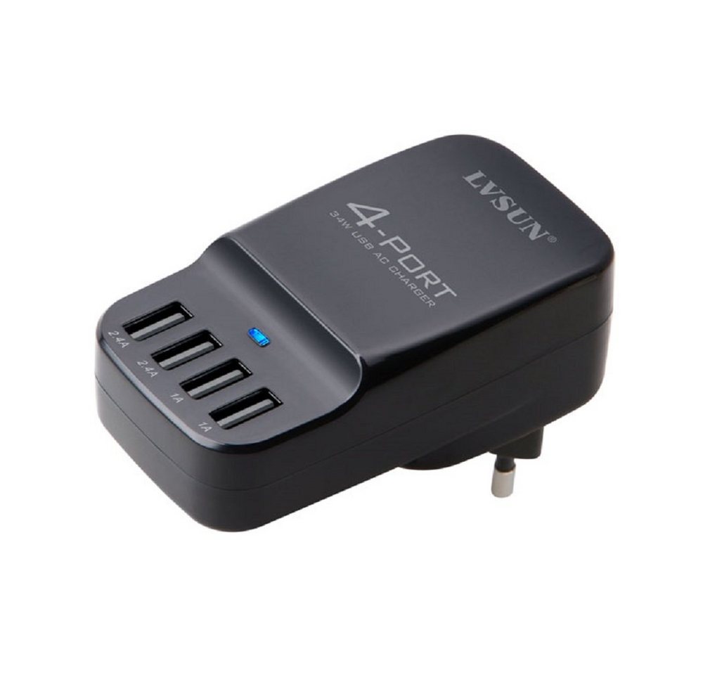 LVSUN LS-4U black 34W 4-Ports USB Travel Charger USB-Ladegerät von LVSUN