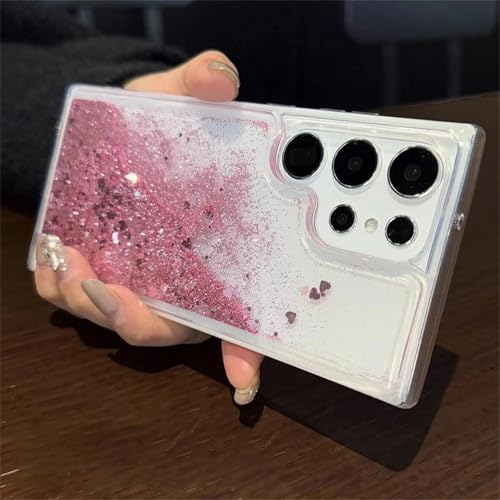 Glitzerhülle für Samsung Galaxy S25 S24 Ultra S22 S23 Note20 Ultra Note10 Plus A72 A73 A52 A14 Cover (Für Galaxy S25 Plus/Pink) von LVVLBBT