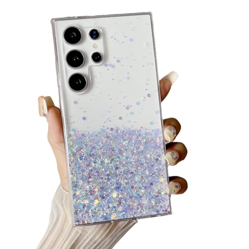 Glitzernde Handyhülle für Samsung Galaxy S24 S23 Fe Ultra Plus A05 A14 A15 A23 A25 A34 A35 A55 A54 Cover (Für Samsung S23 Plus/Weiß) von LVVLBBT