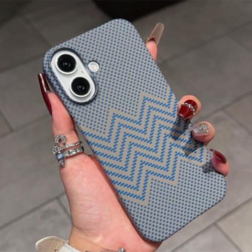LVVLBBT Dünne, Harte PC-Kohlefaser-Muster-Matthülle für iPhone 15 14 Pro Max 16 Pro Plus 13 12 Stoßfeste Hülle (für iPhone 12/A4) von LVVLBBT