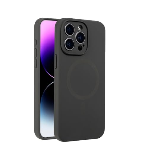 LVVLBBT Flüssigsilikon-Matthülle für iPhone 15 14 13 12 Pro Max, magnetisches kabelloses Laden, stoßfeste Rückseite, weiche Abdeckung (für iPhone 13Pro Max/Grau) von LVVLBBT