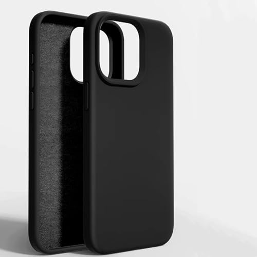 LVVLBBT Flüssigsilikonhülle für iPhone 15 14 11 13 12 Pro Max Mini Xr X Xs 8 7 6 Plus Handyhüllen Stoßfeste Softcover (Für SE 2020 ODER SE3/Schwarz) von LVVLBBT