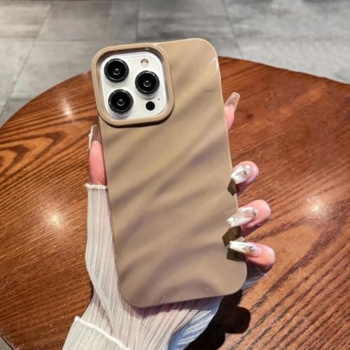 LVVLBBT Glitzernde Handyhülle für iPhone 11 12 13 14 Pro Max 14 Plus X Xs Xr Max 7 8 Plus, Glatte, weiche Seidenrückseite (für iPhone 7/Braun) von LVVLBBT