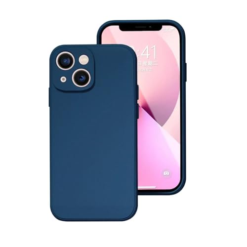 LVVLBBT Handyhülle für iPhone 15plus 14 13 12 Mini 11 Pro Max Xs X Xr 7 8 Flüssigsilikon-Schutzhülle (Für iPhone 13 Pro/Dunkelblau) von LVVLBBT