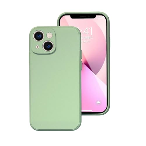 LVVLBBT Handyhülle für iPhone 15plus 14 13 12 Mini 11 Pro Max Xs X Xr 7 8 Flüssigsilikon-Schutzhülle (für iPhone 14 Plus/Matcha-Grün) von LVVLBBT