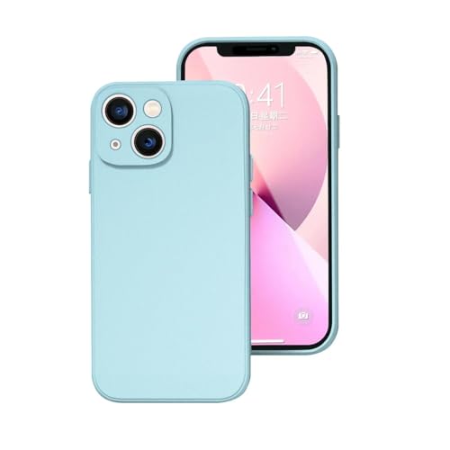 LVVLBBT Handyhülle für iPhone 15plus 14 13 12 Mini 11 Pro Max Xs X Xr 7 8 Flüssigsilikon-Softschutzhülle (Für iPhone 11Pro/Hellblau) von LVVLBBT