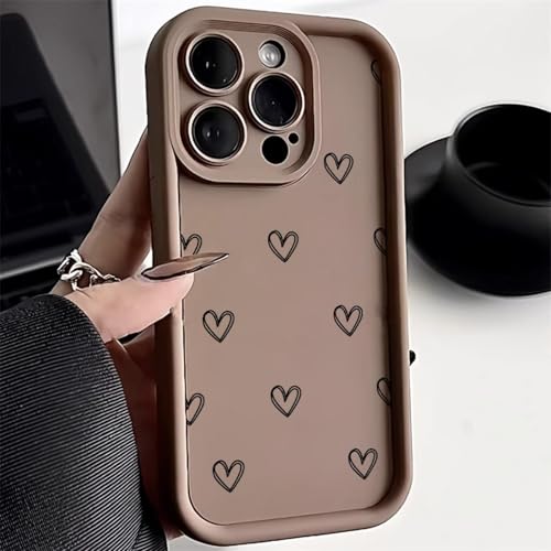LVVLBBT Herz-Handyhülle für iPhone 14 Hülle iPhone 11 13 12 15 16 Pro Max X Xs Xr 7 8 Plus Se 2020 Weiche Silikonhülle (Für 7 Plus 8 Plus/05DG57) von LVVLBBT